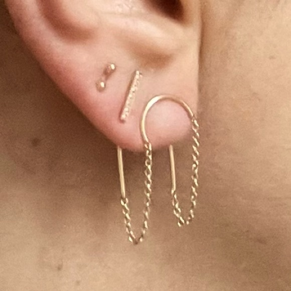 Sarah and Sebastian Jewelry - Sarah + Sebastian Double Chain Gold Earring (single)